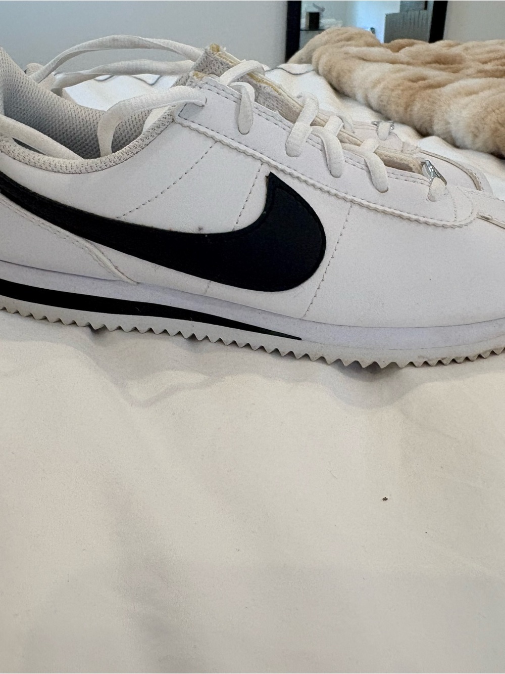 Nike White Sneakers with Black Swoosh